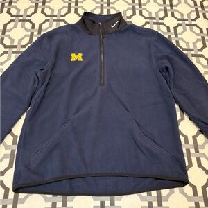 Navy Nike Therma-Fit Fleece Quarter Zip University of Michigan
